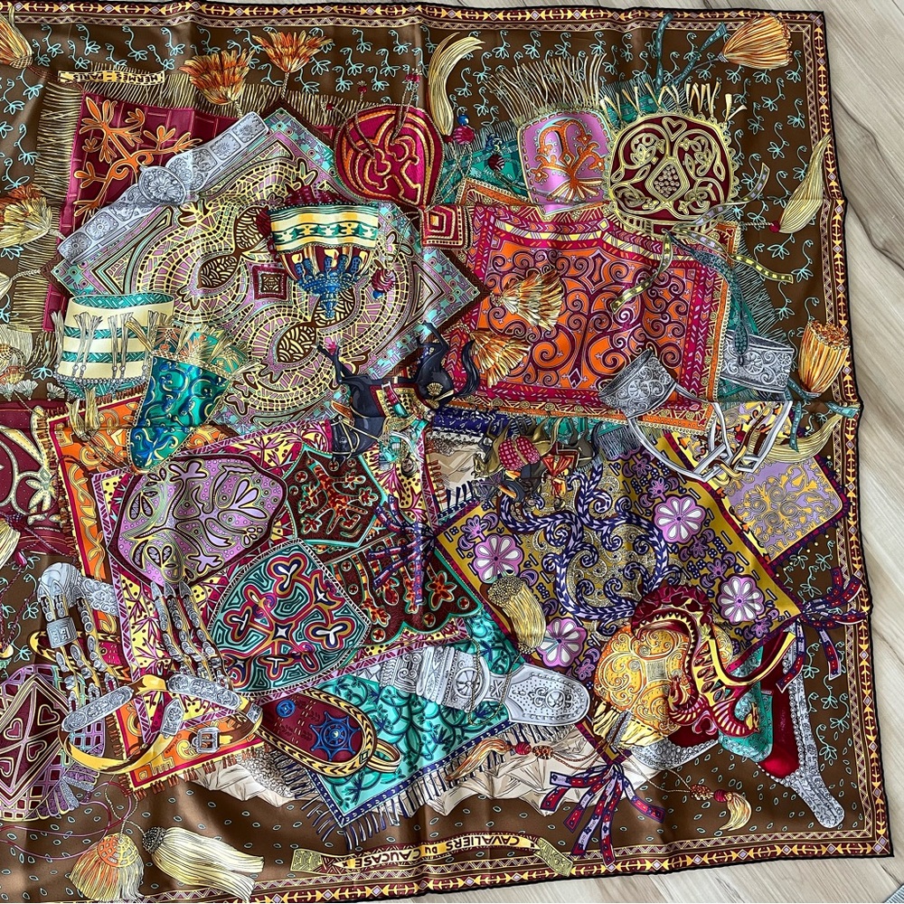 Hermes Multicolor Silk Scarf
